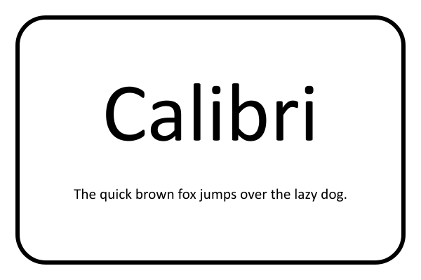 Calibri Font Example