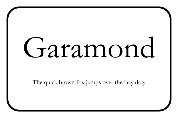 Garamond Font Example