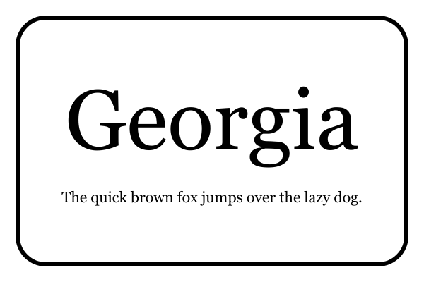 Georgia Font Example