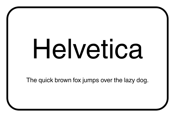Helvetica Font Example