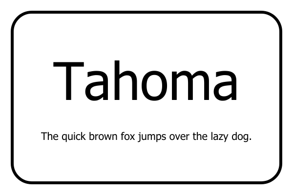 Tahoma Font Example