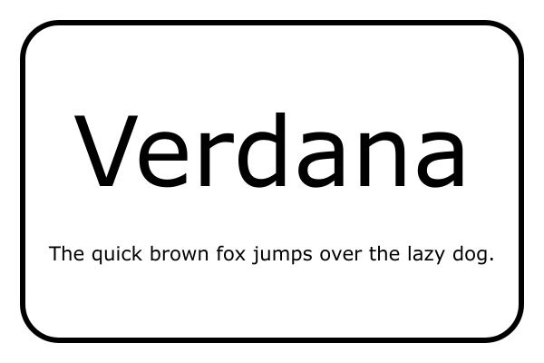 Verdana Font Example
