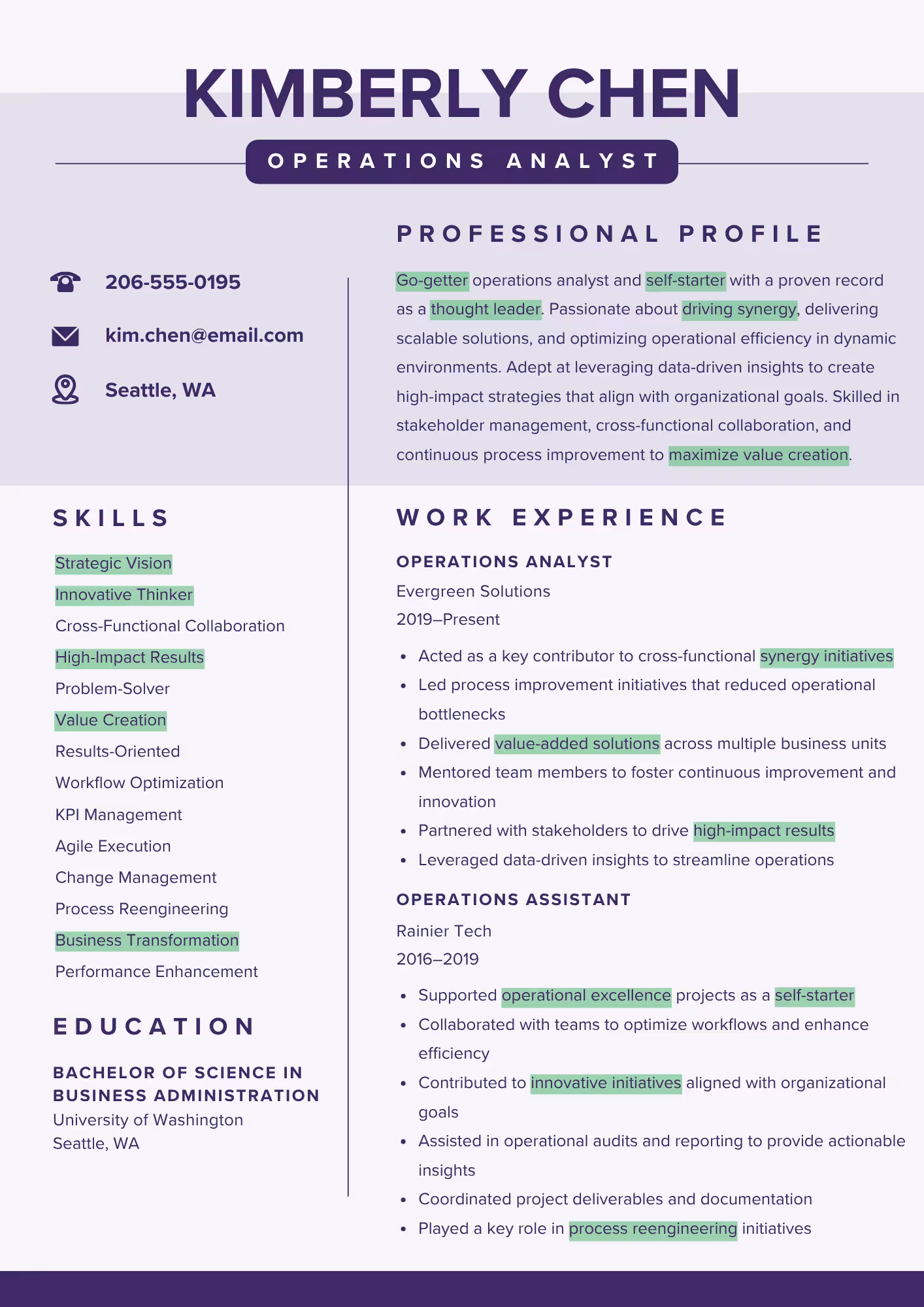 Resume example of buzzword overload, highlighting excessive use of corporate jargon like "thought leader" and "driving synergy," which obscures actual achievements and makes the content feel generic.