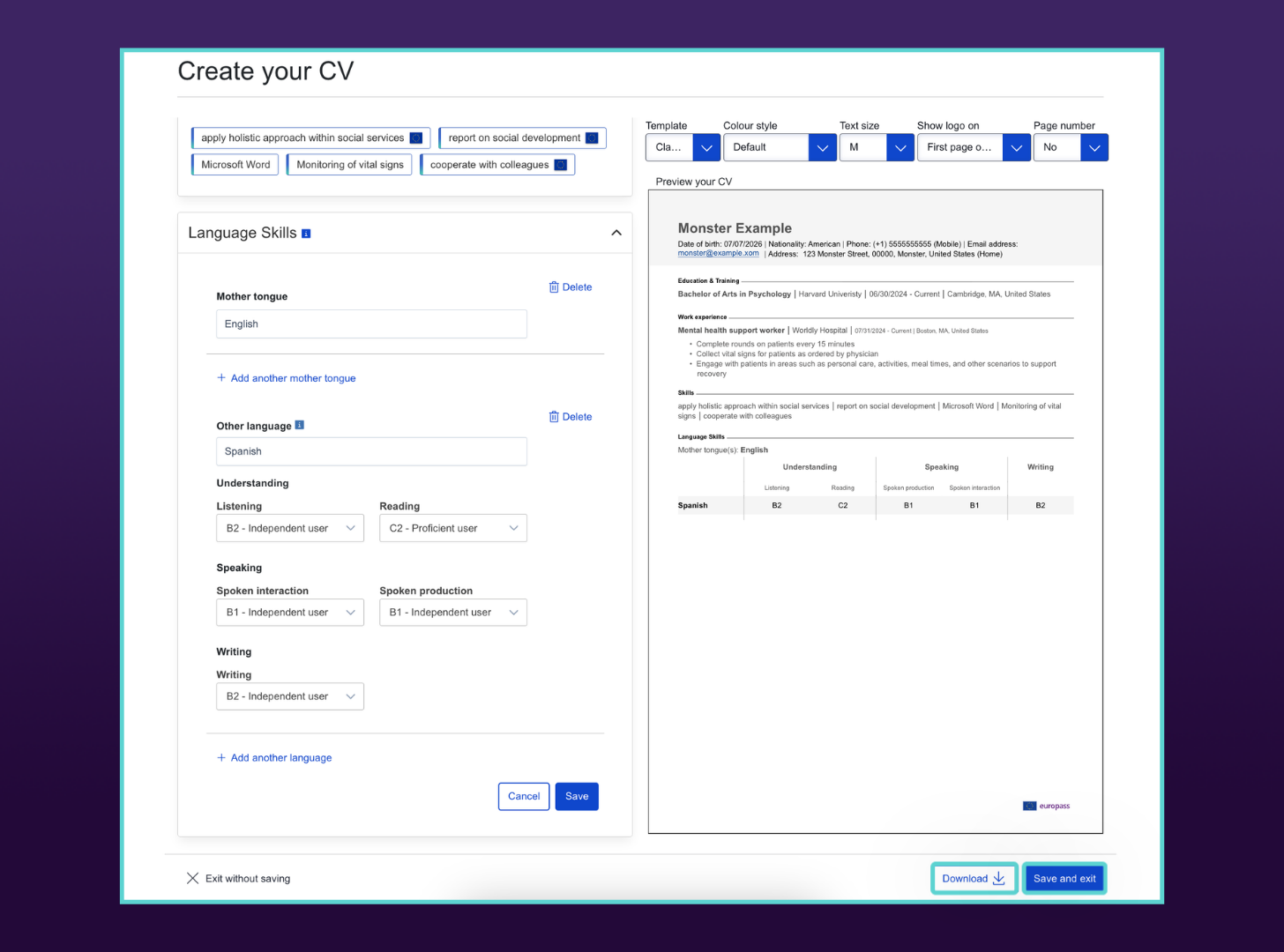 17 Download Save Europass Cv Screenshot